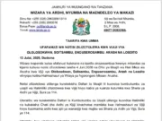 UFAFANUZI WA NOTISI ZILIZOTOLEWA KWA VIJIJI VYA OLOLOSOKWAN,SOITSAMBU,ENGUSEROSAMBU,ARASH NA LOSOITO